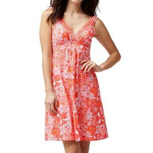 Tommy Bahama Boardwalk Blooms Dress in Burnt Coral Size Medium